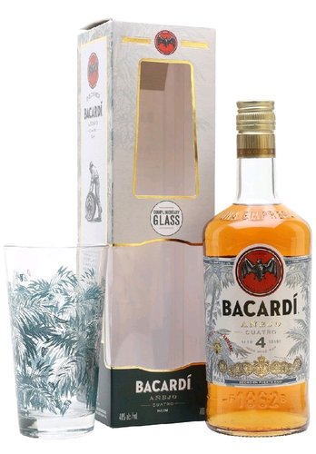 Rum Bacardi 4y Cuatro + 4sklo  gB 40%2x0.70l