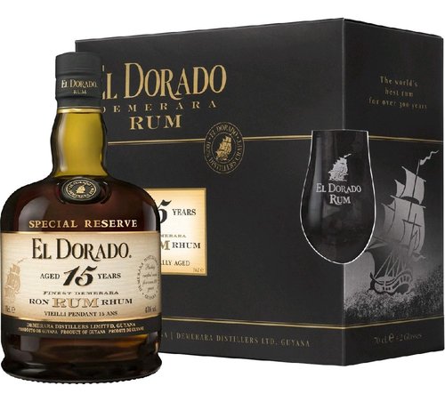 Rum el Dorado 15y + sklo  gB 43%0.70l