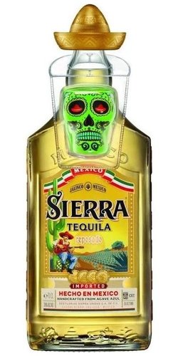 Tequila Sierra Reposado Gold + sklenika  0.70l