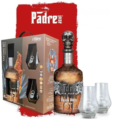 Tequila Padre Azul Anejo kdla + 2sklo  gB 40%0.70l