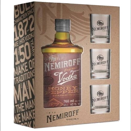 Vodka Nemiroff ORIGINAL Honey Pepper + 3 skla GB 40%0.70l