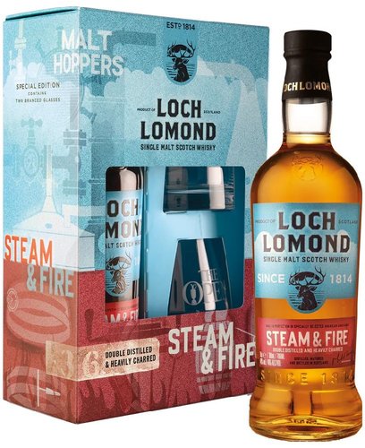 Loch Lomond Steam &amp; Fire + 2 skleniky  0.7l