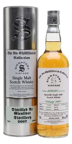 Whisky Glenlivet 2007 Signatory UnChillfiltered  gT 46%0.70l