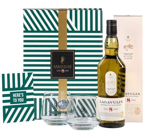 Whisky Lagavulin 8y + 2 sklenice  gB 48%0.70l