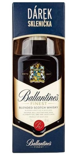 Ballantines Finest + sklenika v krabice  0.7l