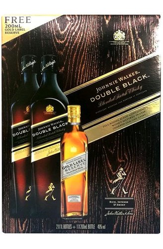 Johnnie Walker Double Black &amp; 0.2l Gold  2x1l