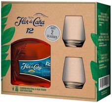 Flor de Cana 12 + 2 skleniky  0.7l